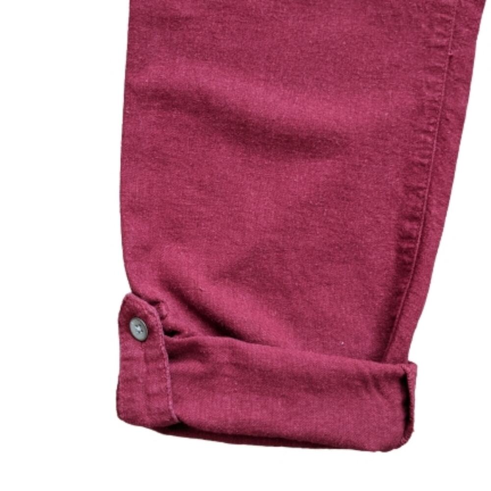 Roxy Linen Blend Drawstring Roll Cuff Pants Medium - image 4